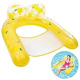 Thedttoy Luftmatratze Pool Aufblasbare Float Wasserspielzeug für Erwachsene Kinder, Pool Lounger Sessel Sitz Schwimmsessel Luftmatratzen Wasser Hängematte Aufblasbares Schwimmbett Loungesessel (Gelb)