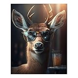 POLIUAWS Bambi ist erwachsen geworden – Diamantmalerei-Sets für Erwachsene und Mädchen – Geburtstagsgeschenk – Edelstein-Kunstset und Bastelset – Diamantmalerei 40 x 50 cm