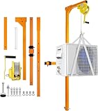 Klappbarer Turmkran für Klimaanlageninstallation, manuelles Seilwinde Hebewerkzeug für den Außenbereich AC-Setup, Edelstahl-Leiterkran