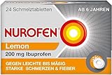 NUROFEN 200 mg Schmelztabletten Lemon - Bei leichten bis mäßig starken Schmerzen & Fieber- Ab 6 Jahren - 24 Stück