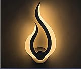 TOHMLAPE 10W Modern LED Wandleuchte Wandlampen 3000K Warmweiß Innen Flammenform Licht Acryl Wandleuchten für Wohnzimmer Flur Schlafzimmer, 220V IP20 [Energieklasse A++]