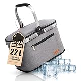 Kühlkorb 22L bis zu 5 Stunden kühl - Einkaufskorb Thermo Einkaufskorb Kühltasche Isolierkorb Thermokorb - BigDean