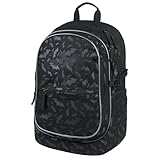 Baagl Schulrucksack für Jungen, Schulranzen für Kinder mit ergonomisch geformter Rücken, Brustgurt und reflektierende Elemente für Weiterführendeschule Mittelschule (Batman Black)