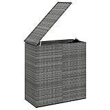 Yunir Outdoor-Aufbewahrungsbox, 100 Gallonen, Outdoor-Kissen-Aufbewahrungsbox, Grau, PE-Rattan-Gartentruhe für Terrasse, Pool und Innenbereich, Wasserdicht, für Gartengeräte, Spielzeug