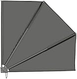 Royal Gardineer Balkonfächer zum Klemmen: Sichtschutz-Fächer für Balkon, 140 x 140 cm, anthrazit (Balkon Sonnenschutz)