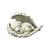 Katze Hund Engel Gartendeko Figuren 11.5cmX8cm Haustier Denkmal Grab Marker Tribut Statue Harz hund Engel Gartendeko Figuren Ewiges Denkmal Haustiergedenkstein Geeignet für Lnnenhof Lnnenbereich