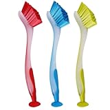 Scheuerbürste für Geschirr,3 PCS Bambus Topfbürste Palmbürste Natürliche Spülbürste Küchenbürste Gemüse Bürste für Spültöpfe Pfannen Spülbeckenreinigung