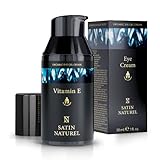 Satin Naturel Augencreme für Männer mit Hyaluron + Vitamin E + Arganöl gegen müde Haut - Belebende Augencreme gegen Augenringe - Augenringe Männer - Gesichtspflege Männer 30ml - Skincare Vegan