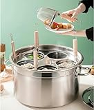 Kochtopf-Set aus Edelstahl mit Deckel, Suppentopf und 3-Loch-Nudelkocher für perfekte Nudeln, Knödel