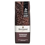 Hochland Kaffee – Espresso Entcoff (250g) – Entkoffeiniert, Kräftig & Harmonisch – Bitterschokolade, Zedernholz, Malzig – Für Siebträger & Vollautomat – Arabica & Robusta – Lateinamerika & Indien