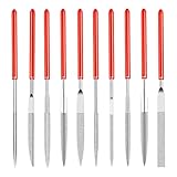 Treki 10 Stück Mini Diament Nadelfeilen Set 2x100 MM Klein Schlüsselfeile in 10 Modelle, Fein Feilenset von 3D Drucker Zubehör Mini Feilen Set zum Feilen von Holz Schmuck Metall Kunststoff Modellbau