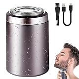 Rasierer Herren Elektrisch, 2025 Neu Mini Rasierer Herren Elektrisch, Dual Ring Mini Portable Electric Shaver, IPX7 Nass- und Trockenrasierer Elektrorasierer Herren für Tiefenreinigung Shaver (Lila)
