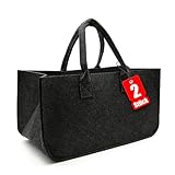 BigDean 2 Stück Filztasche groß in Anthrazit für...