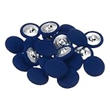 sourcing map Knöpfe mit Stoffbezug, 40 l, runde Löcher, Metallschaft, Nähknöpfe für Anzüge, Kleider, Blusen, Dunkelblau, 20 Stück