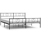 Eleganz Metallbett 180x200 cm schwarz mit Fußteil - Modernes Bettgestell ohne Matratze für Schlafzimmer, stabil & langlebig - Ideal für Erwachsene