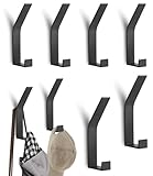 Kleiderhaken 8 Stück, Garderobenhaken schwarz, Metall Handtuchhaken Kleiderhaken, Moderne Garderobe Haken Wand, Schrauben unsichtbar Haken für Jacken, Mäntel, Cap, Schals, Handtuch, Handtaschen