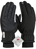 TRENDOUX Skihandschuhe Herren, Hyperwarm wasserdichte Thermo Winterhandschuhe Damen für Frauen 3M Thinsulate gefüttert for Fahrrad Ski Outdoor, Touchscreen Handschuhe - Schwarz M