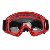 Motorradbrille für Herren, Kinder-Dirt-Bike-Brille, UV-Schutz, Motorradbrille, Dirt-Bike-Brille, Motorradbrille, Verstellbar, für Outdoor-Radfahren, Ski, ATV, Off-Road-Rennen (Rot)