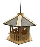 Dehner Natura Wildvogel-Futterhaus Dakota, ca. 30 x 26 x 22 cm, Kiefernholz, natur, 1 Stück (1er Pack)