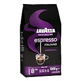 Lavazza, Espresso Italiano Cremoso, Arabica und Robusta Kaffeebohnen, mit Aromanoten von Gewürzen und Kakao, Intensität 8/10, Mittlere Röstung, 1 Packung mit 1 Kg