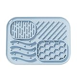 Leckmatte für Hunde – Silikon-Puzzle, langsames Füttern, rutschfeste Anti-Erstickungsmatte mit Saugnapf für Hunde und Katzen, 20 x 15 x 1 cm, für Welpen, Haustier-Anreicherung, Leckerli-Training