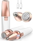 Augenbrauenrasierer & Gesichtshaarentferner für frauen: iFanzeTech Rasierer Damen, 2-in-1 Augenbrauen Trimmer und Gesichtsrasierer, Gesicht-Epilierer Damen für Augenbrauen Oberlippe Kinn Wangen