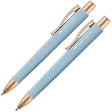 Faber-Castell 205093 - Kugelschreiber Poly Ball sky blue, mit auswechselbarer XB Mine, dokumentenecht, 1 stück (2er Pack)