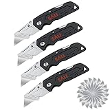 SALI Professional Universal Klappmesser automatischer,4er-Pack mit 20-teiligen zusätzlichen SK5-Klingen für präzises Schneiden