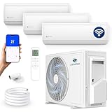 ZENIRO Multi Split Klimaanlage 3 Innengeräte Set (3 x 3,5kW) Klimagerät Air Conditioner mit Heizfunktion 27000 BTU 5,3kW A++ WiFi/App-Steuerung 4D AirFlow Heizen bis -20°C Vorgefüllt R32