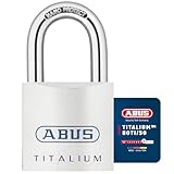 ABUS Titalium Vorhängeschloss 80TI/50 - Kellerschloss mit leichtem, massiven Schlosskörper aus Spezial-Aluminium - ABUS-Sicherheitslevel 8 - Silber