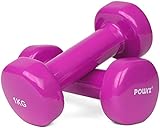 Vinyl Hanteln Paar (2 x 1 kg (Pink)) Ideal für Gymnastik Aerobic Pilates 0,5 kg – 10 kg I Kurzhantel Set