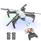 Wipkviey T6 Drohne mit Kamera 1080P, FPV WiFi Drone für Anfänger, RC Quadrocopter mit 2 Akkus, Schwerkraft-Erkennung, Flip Mode, Ein-Tasten-Start, Headless Mode Mädchen/Jungen Spielzeug, C0