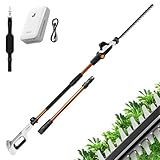 Litheli Teleskop Heckenschere Akku 20 V mit Fixed Teleskopstange,6-Fach Verstellbarer Teleskopstiel bis 3,40 Meter Höhe,42 cm Schnittlänge,mit einen 10000mAh Akku,Stabheckenschere