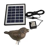 Storm's Gartenzaubereien Wasserspeier Spatz mit Solar- Pumpe, 2 Wahl Gusseisen für Miniteich