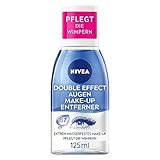 NIVEA Double Effect Augen Make-Up Entferner (125 ml), Make-Up Entferner für die sensible Augenpartie, Gesichtsreiniger entfernt extrem wasserfestes Make-Up