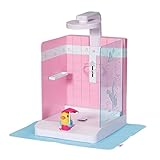 BABY born Walk In Shower, begehbare Puppendusche mit echtem Wasser und höhenverstellbarem Duschkopf, 830604 Zapf Creation