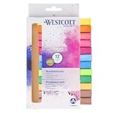 Westcott Kreide 12 Stück Bunt | 12er Pack Tafelkreide mit...