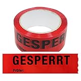 24 Rollen Klebeband Gesperrt, Prüfer: Rolle 50 mm x 66 lfm Absperrband Paketband Packband Warnband Hinweisklebeband