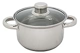 BESTCOOKING Kochtopf Edelstahl mit Glasdeckel 3,5 L 20 cm Topf Kochen