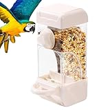Automatischer Vogelfutterspender | magnetisch 500 ml mit Sitzstange – Käfig-Futterspender für Sittiche | Vogelfutterspender | Kolibri, Nymphensittiche, Kanarienvogel Finken, Outdoor, Haus, Hinterhof