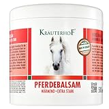 Kräuterhof Pferdebalsam Wärmend Extra Stark (500ml) – Durchblutungsfördernde Wärmesalbe, Massage-Gel mit Rosskastanie & Rotes Weinlaub, Lindert Gelenkschmerzen & Verspannungen