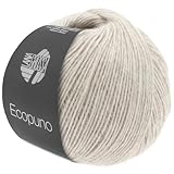 LANA GROSSA Ecopuno | Edle Netzgarnstruktur aus Baumwolle gefüllt mit Merino/Alpaka | Handstrickgarn aus 17% Schurwolle & 11% Alpaka Wolle | 50g Wolle zum Stricken & Häkeln | 215m Garn FB 18