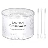 500 Stück Wattestäbchen – 100% Plastikfrei, Biologisch Abbaubar, mit Zwei Verschiedenen Enden