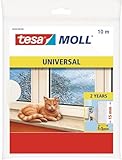 tesamoll Universal Schaumstoff - Schaumstoffdichtung zum Isolieren von Spalten im Haushalt, selbstklebend - Weiß - 10 m x 15 mm x 5,5 mm