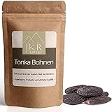 JKR Spices Tonkabohnen ganz 100g - Tonca Bohnen aus Brasilien - süßer Geschmack | Ideal zum Backen und als Vanille Ersatz | naturbelassen ohne Zusätze | Tonka Bean CO² neutral verpackt