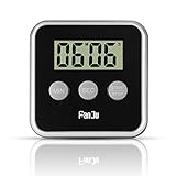 FanJu FJ231 Eieruhr Digital Küchentimer, Kitchen Timer with Big Display / Lauter Alarm / Magnetischer Rückseite / Einklappbarer Ständer / Einfache Bedienung Mini Countdown Alarm