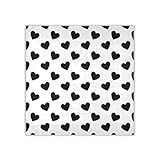 Ksajwzf Großes quadratisches Satin-Seiden-ähnliches Schals, Herzmuster-Set, Schal, Wraps, Haar-Kopftuch, Valentinstag, für Damen, 88,9 cm