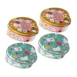 Anneome 4 Stück Easter Candy Box Teilig mit Cartoon Kaninchen Muster Blechbehälter für Süßigkeiten Kekse und Teeblätter Geschenkverpackung für Feiertagsfeiern