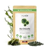 Bio Chlorella Tabletten hochdosiert 240 Stück 500mg Vegan, ohne Zusätze, plastikfrei verpackt, Algen Presslinge aus Mikroalge, Chlorella Vulgaris Zellwand aufgebrochen