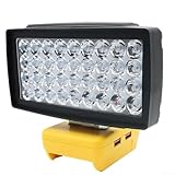 Kabellose LED-Arbeitsleuchte für 18-V-Batterie, Flutlichter für Licht, 18 W, kompakte Beleuchtung, tragbarer Strahler für Reparatur/Outdoor-Camping/Angeln/Notfall